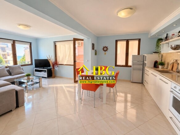 Spacious 3-Bedroom Apartment with Sea View – No Maintenance Fee | Only 100 m from the Beach, Ravda