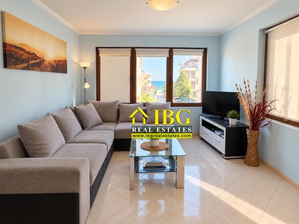 Spacious 3-Bedroom Apartment with Sea View – No Maintenance Fee | Only 100 m from the Beach, Ravda